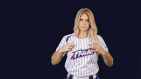Cute Softball Girl Pride Team Member GIF