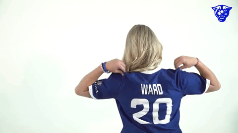 Cute Softball Gsu Ayhletics Girl Showing Shirt GIF