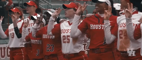 Cute Softball Houston Cougars Team Hand Gesture GIF