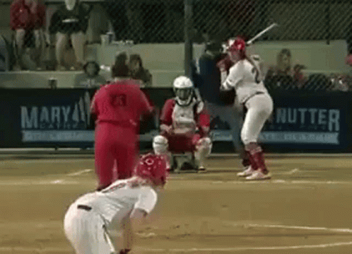 Cute Softball Player Strikeout GIF