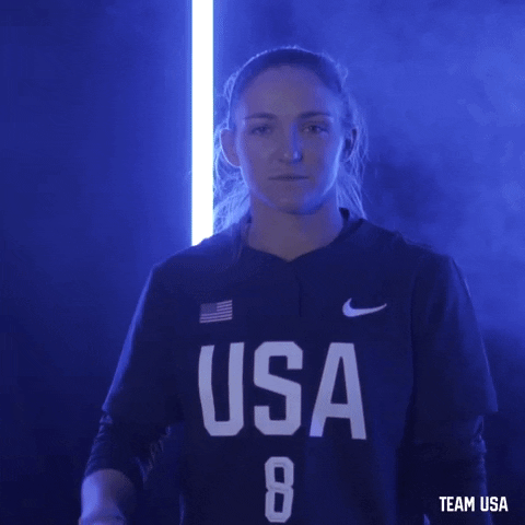 Cute Softball Team Usa Serious Number One GIF