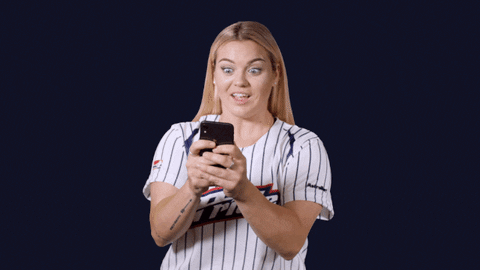 Cute Softball Woman Shocked Reaction GIF