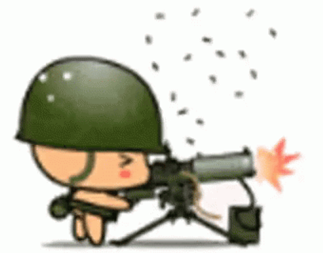 Cute Soldier Machine Gun GIF