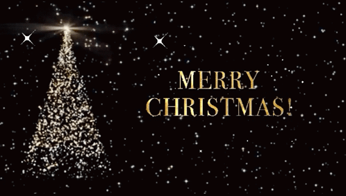 Cute Sparkling Tree Merry Christmas Wishes GIF