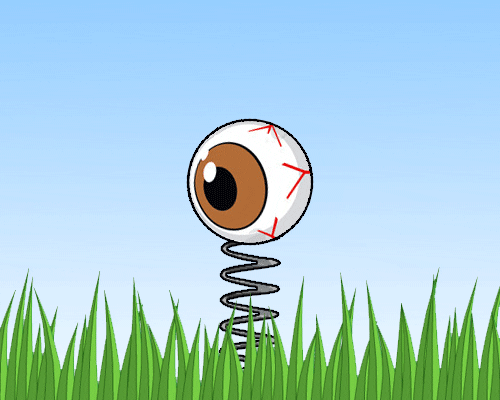 Cute Spring Eye Jumping Cartoon GIF