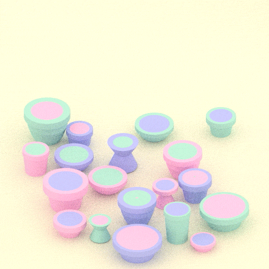Cute Spring Pastel Cacti 3d Art GIF