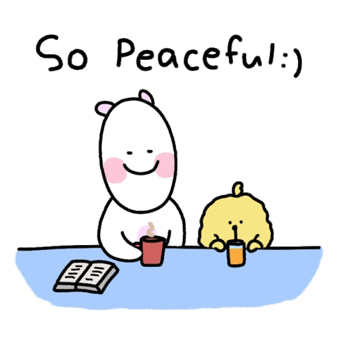 Cute Stickers Having A Peaceful Snack Time GIF