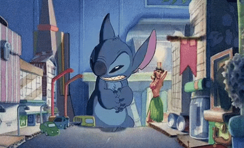 Cute Stitch Giant Monster Rage GIF