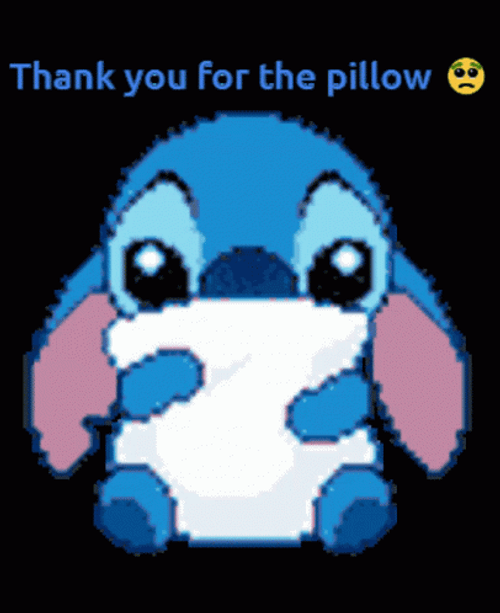 Cute Stitch White Pillow Thankful GIF