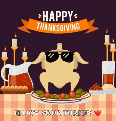 Cute Thanksgiving Enjoy Your Turkey GIF