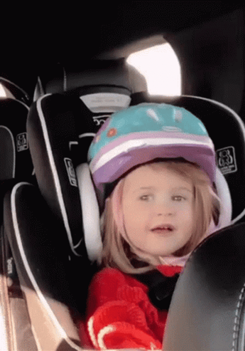 Cute Thumbs Up Kid Car Seat Approved GIF