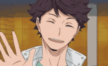 Cute Tōru Oikawa Waving Hands GIF