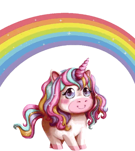 Cute Unicorn with Rainbow