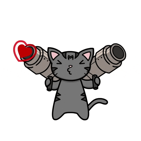 Cute Valentine's Day Cat Gun GIF