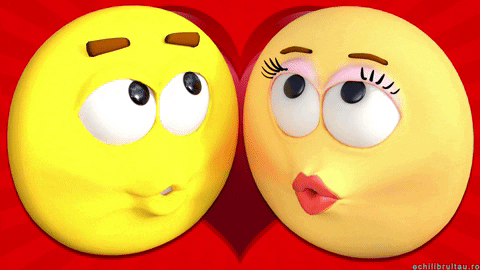 Cute Valentine's Day Kiss Emoji GIF