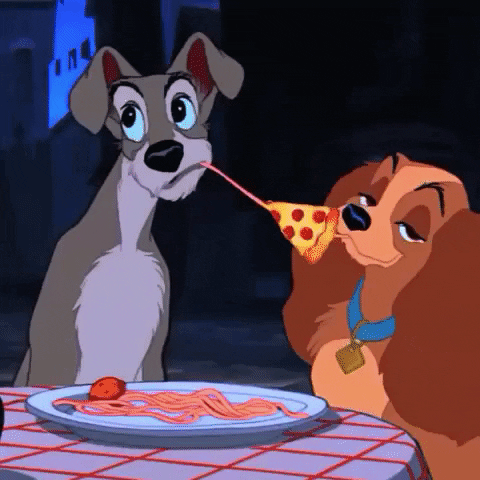 Cute Valentine's Day Lady Tramp GIF