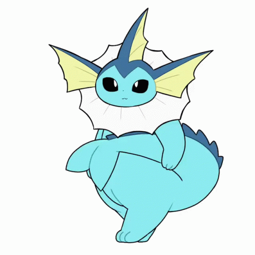 Cute Vaporeon Pokemon Walking GIF