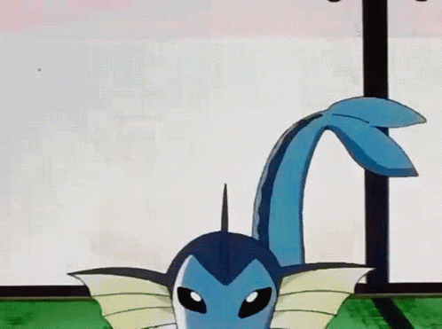 Cute Vaporeon Water Pokemon Jumping GIF