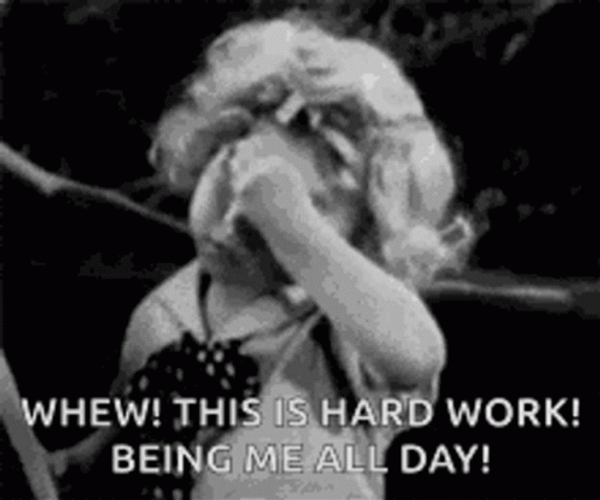 Cute Vintage Little Girl Working Hard GIF