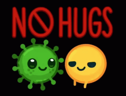 Cute Virus Shock No Hugs Kiss GIF