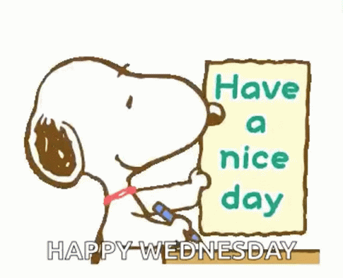 Cute Wednesday Snoopy Greets GIF