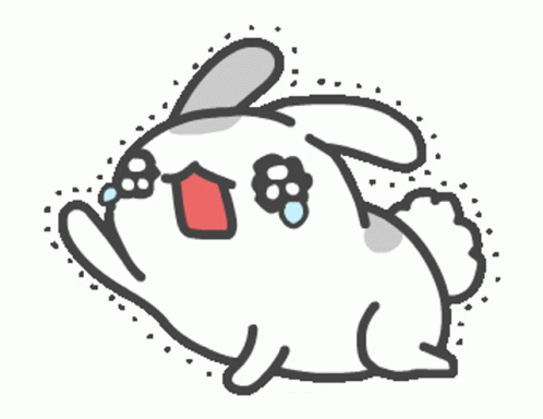 Cute White Animated Bunny Please Dont Go GIF