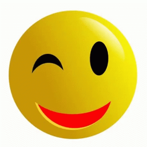 Cute Winking Eyes Smiley Face Emoji GIF