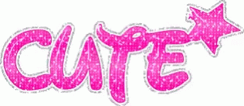 Cute Word In Pink Glitter With Star GIF