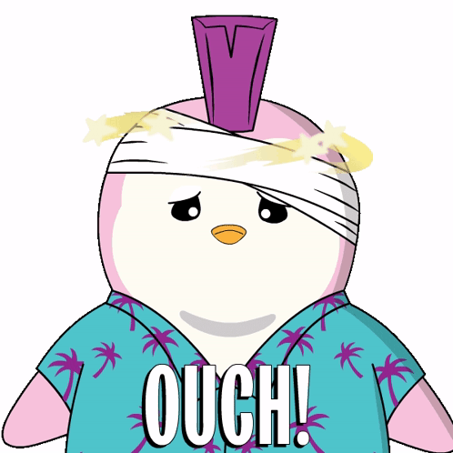 Cutie Penguin That Feeling Dizzy Because Got Hurt GIF