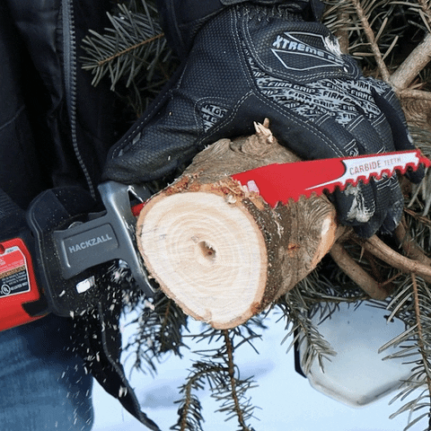 Cutting Wood Using Pruning Saw GIF