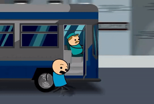 Cyanide And Happiness Chasing Bus GIF