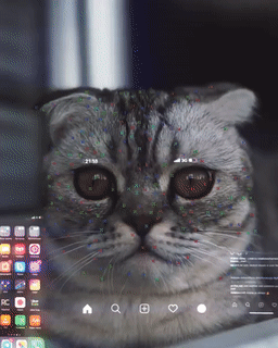 Cyber Cat Hologram Interface Ar GIF