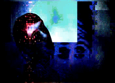 Cyber Girl Dark Distortion Effect GIF