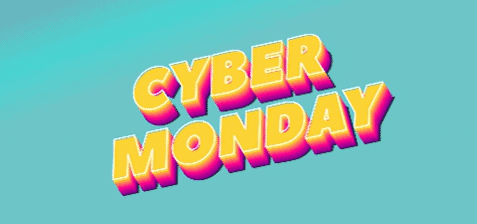 Cyber Monday Deal Neon Colors Text Animation GIF