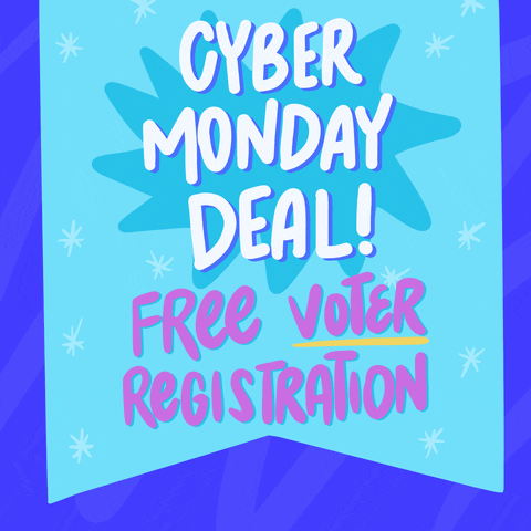 Cyber Monday Deal Register Free Vote Flashing Text GIF