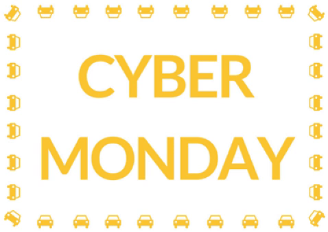 Cyber Monday Deal Rent A Car Yellow Animated Text GIF