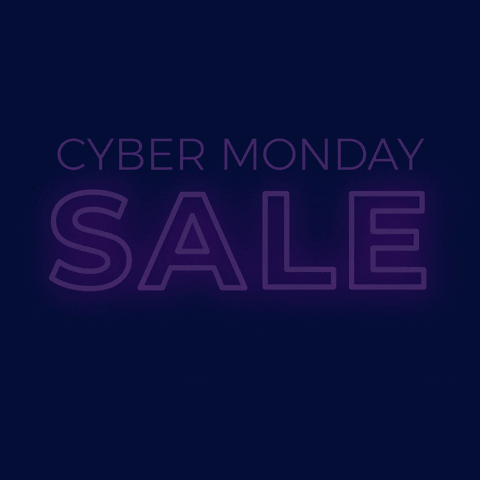 Cyber Monday Sale Lights Up Banner Promotional Text GIF