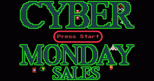 Cyber Monday Sales Press Start Game Pixel Art GIF
