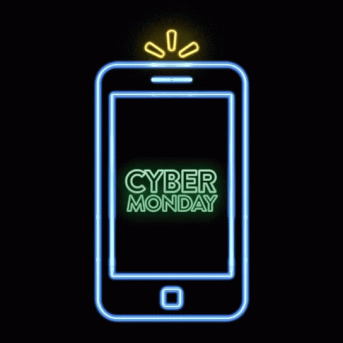 Cyber Monday Smartphone Neon Lights Blinking Animation GIF