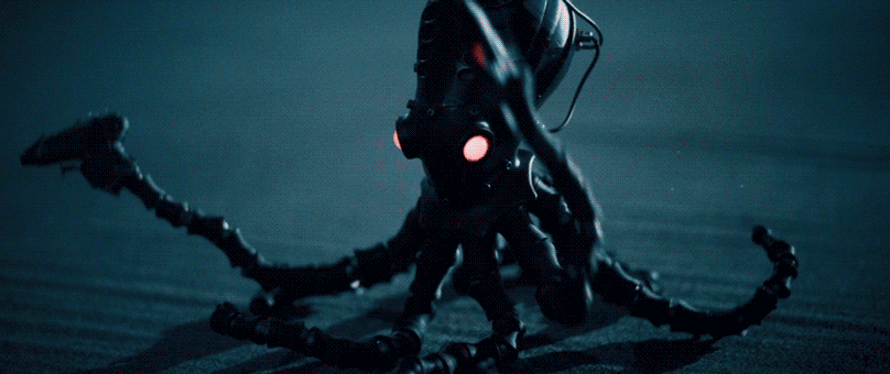 Cyber Octopus Shoot Beams GIF