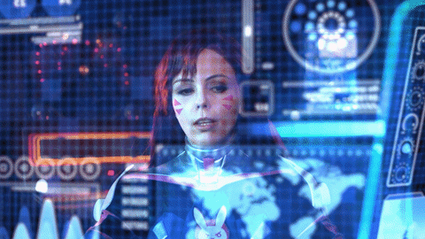 Cyber Punk Girl Hacker Screen GIF