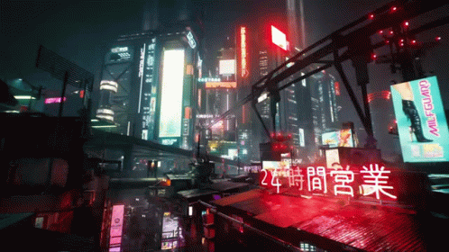 Cyberpunk 2077 Game Chinese City GIF
