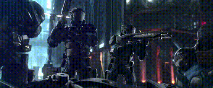 Cyberpunk 2077 Soldiers Shooting GIF