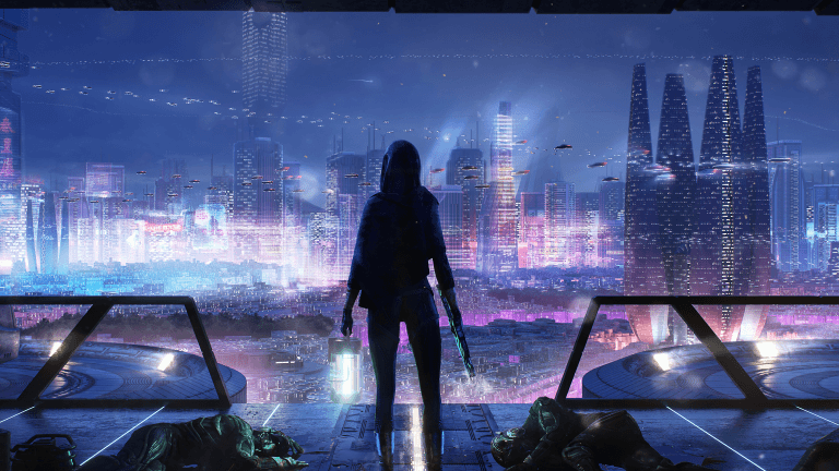 Cyberpunk Futuristic Girl GIF