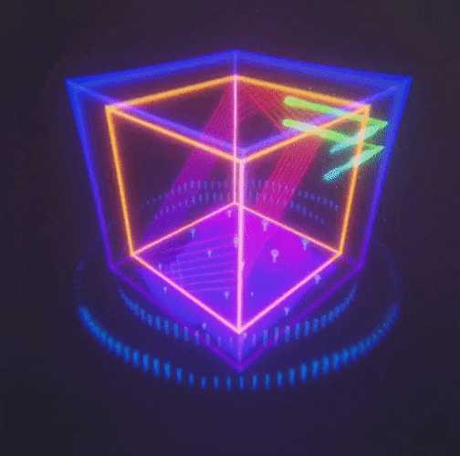 neon cyber anime glitch pfp on Make a GIF