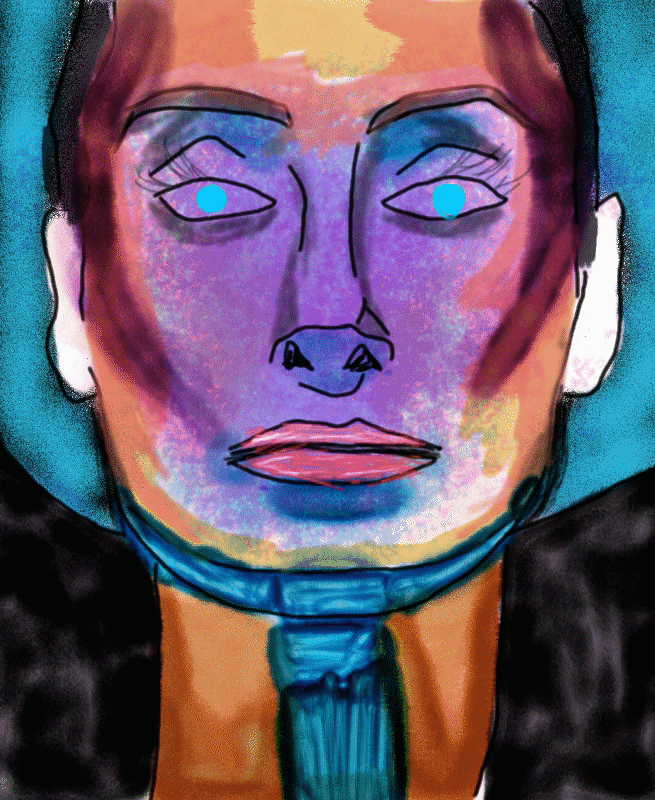 Cyberpunk Portrait Painting Digital Effects GIF