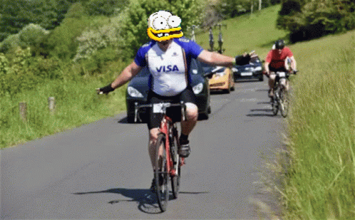 Cyclist Accident With Duck Sticker Face GIF