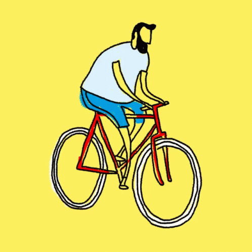 Cyclist Bearded Man Cartoon GIF