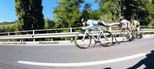 Cyclist Goes Full Superman GIF