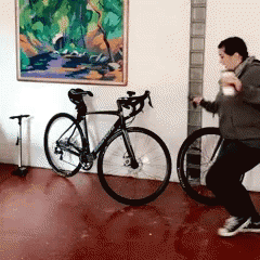 Cyclist Happy Dancing Indoor GIF